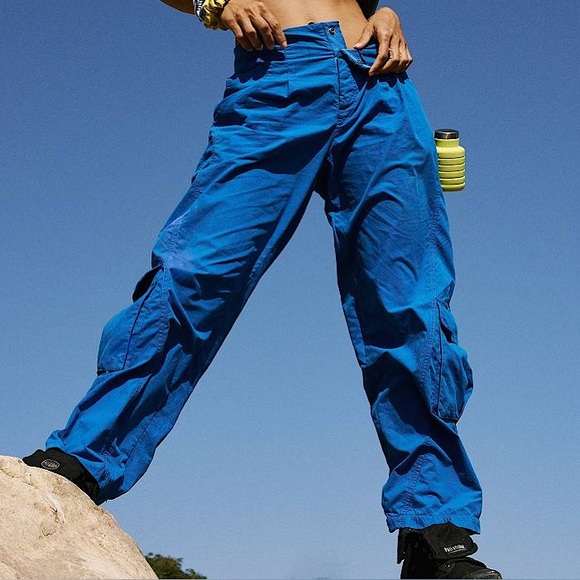 NEW Free People Mesmerize Me Solid Pants In Blue Flame - Picture 3 of 16